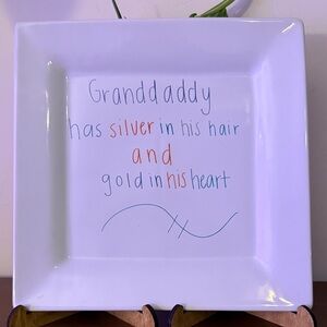 Decorative Square Plate with Heartfelt Message